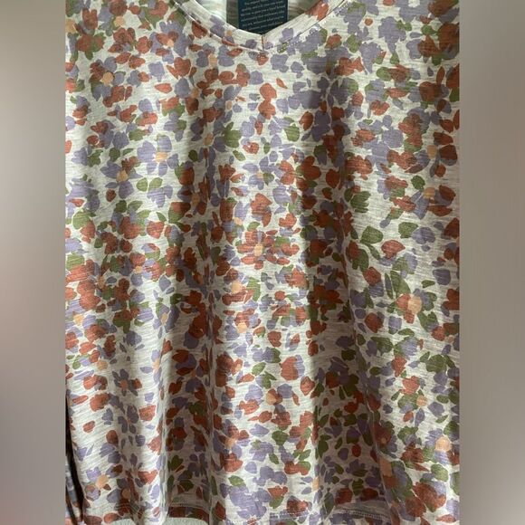 Democracy Long Cuffed Sleeve V-Neck Abstract Wisteria Multi Printed Knit XL - Picture 5 of 8